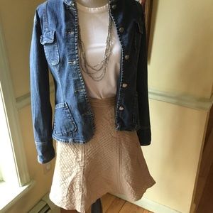 Gap tan fit flare midi skirt size 8